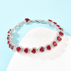 Теннисные браслеты из платиновой латуни с микропаве из кубических цирконий&nbsp;BJEW-B160-03P-07