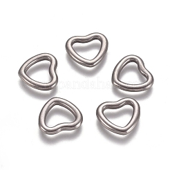 変色しにくい304ステンレススチール製リンクリング  ハート  ステンレス鋼色  9.5x10.5x1.5mm  内径：5.5x7mm&nbsp;STAS-E482-06P