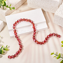 1 нить бусины ручной работы из песочного золота в технике лэмпворк&nbsp;LAMP-TA0002-09C