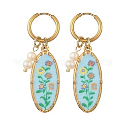 Pendientes de aro pequeños de acero inoxidable 304 estampados&nbsp;EJEW-JE07394