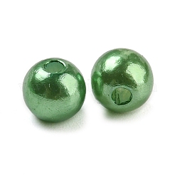 パール調アクリルビーズ  染め  ラウンド  濃い緑  6x5.5mm  穴：1.5~2mm  約4500個/ポンド&nbsp;PL609-11-01