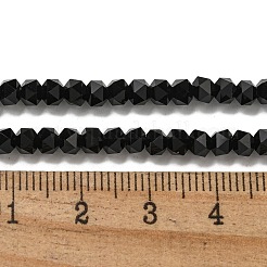 電気メッキガラスビーズセット  パール光沢メッキ  多面カット  スター  ブラック  3x4x4mm  穴：1mm  約98個/連  12.60''（32センチメートル）&nbsp;GLAA-Q105-02-01