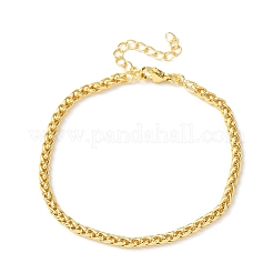 Женские браслеты из латунной пшеничной цепи&nbsp;BJEW-C140-03G