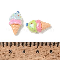 不透明な樹脂模倣食品カボション  アイスクリームを振りかける  グリッターパウダー付き  ミックスカラー  18.5x11x6.5mm&nbsp;RE-CBA1274-03