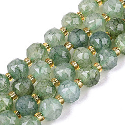 Brins de perles de verre craquelé transparentes teintées à effet ombré&nbsp;GLAA-Q111-8MM-02