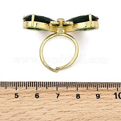 Кольца для женщин с микропаве из кубического циркония и стекла RJEW-L130-001G