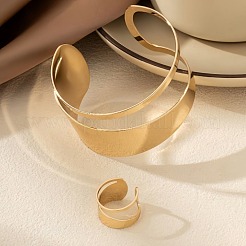 Комплекты из полых браслетов-манжет и колец-манжет из сплава&nbsp;FS-WG13C5A-01