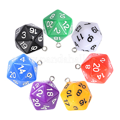 28шт 7 цвета непрозрачные акриловые подвески MACR-CJ0001-36