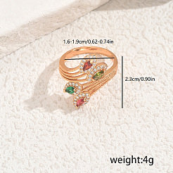 Женские кольца на палец из латуни с микропаве и кубическим цирконием&nbsp;JL0610-4