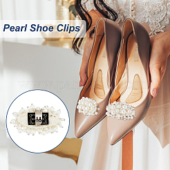 1 paio di clip con fibbia per scarpe in plastica imitazione perla&nbsp;AJEW-FG0004-26