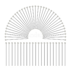 60 шт. 925 булавки с головкой из стерлингового серебра&nbsp;STER-PH0001-87