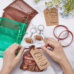 Браслет из силиконового шнура с узором в виде регби&nbsp;DIY-FH0005-17