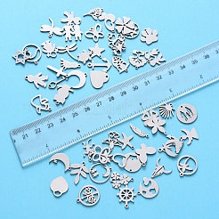 変色しにくい304ステンレススチールペンダント  混合図形  ステンレス鋼色  9.5~21x4.5~17x1mm  穴：0.9~4mm&nbsp;STAS-N092-M