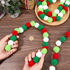 4шт. шар из помпона с полиэфирным шнуром для подвешивания баннеров&nbsp;AJEW-CP0009-76C