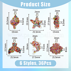 36 шт. 6 подвески из прозрачного акрила в морском стиле&nbsp;OACR-DC0001-17
