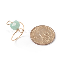 Anello da dito con perline a cuore in pietra preziosa&nbsp;RJEW-JR00513