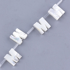 シーシェルビーズ  トップドリルビーズ  文字L  文字.m  10x9x3mm  穴：0.8mm&nbsp;X-SHEL-T012-60M