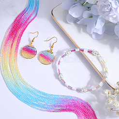 12 нить прозрачных стеклянных бусин градиентного цвета GLAA-SC0002-01