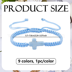 9 шт. 9-цветный полиэстеровый шнур&nbsp;BJEW-DC0001-20