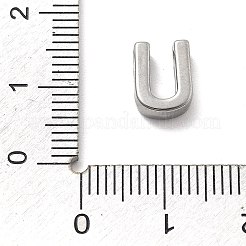 304ステンレススチールチャーム  レターチャーム  U字  9.5x7x3mm  穴：1.6mm&nbsp;STAS-R138-07P-U