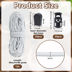 Cordons élastiques ronds en polyester de 50 m&nbsp;DIY-OC0014-89A