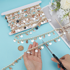 5 ярд полиэфирной кружевной ленты с бахромой&nbsp;OCOR-PH0005-07