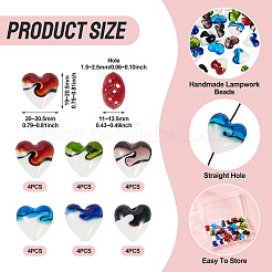 24шт 6 цвета бусины лэмпворк ручной работы&nbsp;LAMP-CW0001-09