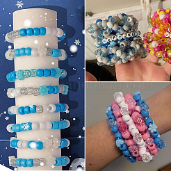 1000 ensemble de perles de poney en plastique et de perles acryliques en forme de fleur&nbsp;DIY-SP0003-95C