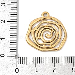 304ステンレスペンダント  イオンプレーティング（ip）  渦のチャーム  18KGP本金メッキ  23x22.5x1.5mm  穴：1.8mm&nbsp;STAS-C121-45A-G