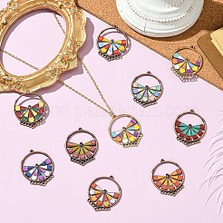 20 шт. 10-цветные эмалевые литые люстры ENAM-CJ0007-01