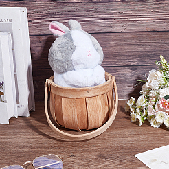 Деревянные корзины для цветов из яблок с ручкой&nbsp;AJEW-GA0009-57