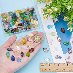 150шт 15 цвета стеклянные подвески GLAA-WR0001-14