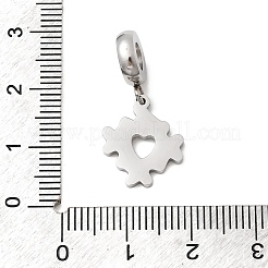 304 нержавеющая сталь цветная эмаль европейские подвески-шармы&nbsp;STAS-D153-01A-P