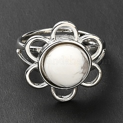 Регулируемые кольца из натурального говлита&nbsp;RJEW-P043-01P-21