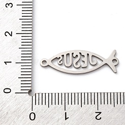 201 Edelstahl hohl Religion Jesus Fisch Anschluss Charms&nbsp;LS-STAS-V014-03P
