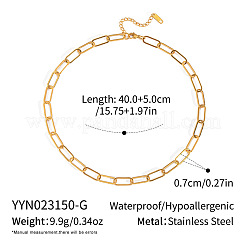 Colliers européens à chaîne trombone en acier inoxydable 304 de 7 mm pour femmes&nbsp;ZU6039-1