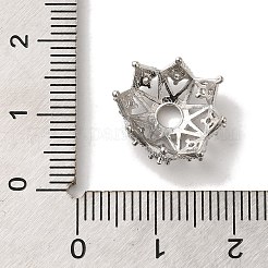 Messing Micro Pave klare Zirkonia Perlenkappen&nbsp;KK-C072-01B-P