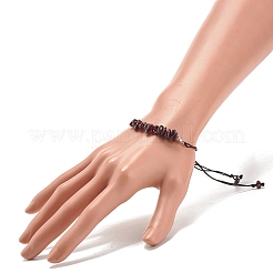 Geflochtenes Perlenarmband aus natürlichen Granatsplittern&nbsp;X-BJEW-JB08019-12