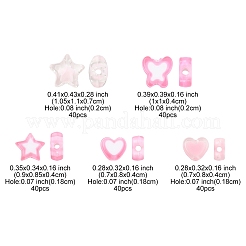 200шт 5 стиля прозрачные акриловые бусины TACR-FS0001-54A