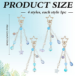 4 шт. подвесные украшения из стекла и акрила&nbsp;HJEW-MA00024