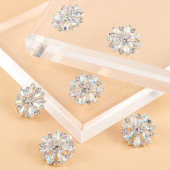 6 шт. латунная пуговица со стразами на 1 отверстия AJEW-GA0006-90A