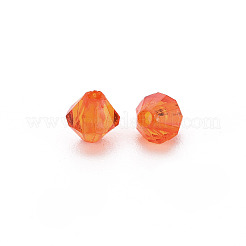透明なアクリルビーズ  多面カット  双円錐形  レッドオレンジ  5x4.5mm  穴：1.2mm  約7539個/310g&nbsp;LS-MACR-S373-84-B07