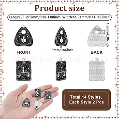 28 шт. эмалевые подвески из сплава Таро&nbsp;ENAM-NB0002-31P