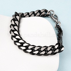 Браслеты из кубинской цепочки из нержавеющей стали 304 для мужчин и женщин BJEW-C124-04B-02