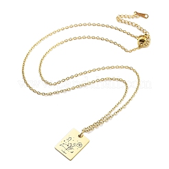 Colliers pendentifs en acier inoxydable 304 avec fleur d'anniversaire pour femmes&nbsp;STAS-S124-03G-05
