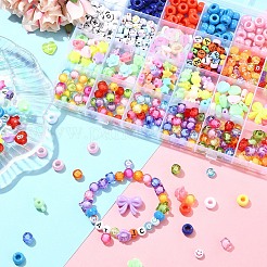 Наборы для изготовления браслетов из акриловых бусин разных форм своими руками&nbsp;DIY-YW0010-97