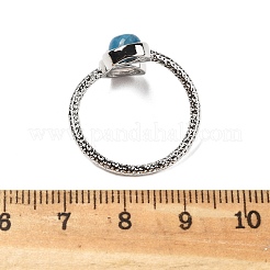 Кольца из натурального апатита и розового кварца RJEW-A068-03P-03