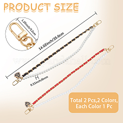 2 stücke 2 farben pu leder & kunststoff perle telefon hand strap ketten&nbsp;AJEW-CN0003-47A
