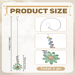 1 ornement de fleur en verre à suspendre&nbsp;HJEW-LP0002-65E