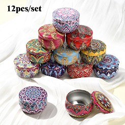 12 шт. 12-х стилевые коробки из жести с принтом CON-YWC0001-09